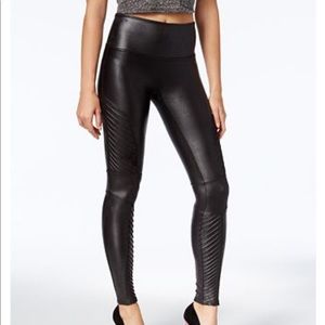 Spanx faux leather moto leggings